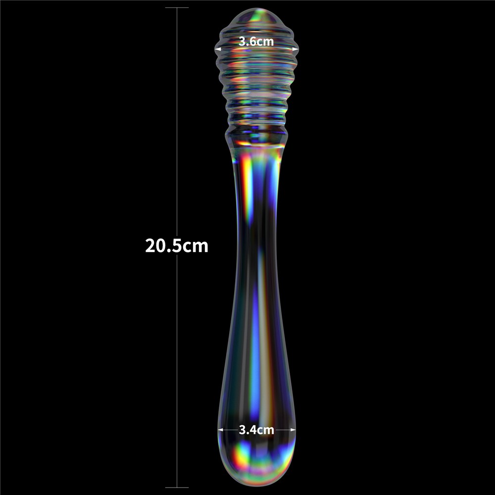 Dildo in vetro Twilight Gleam - Piaceri gemelli