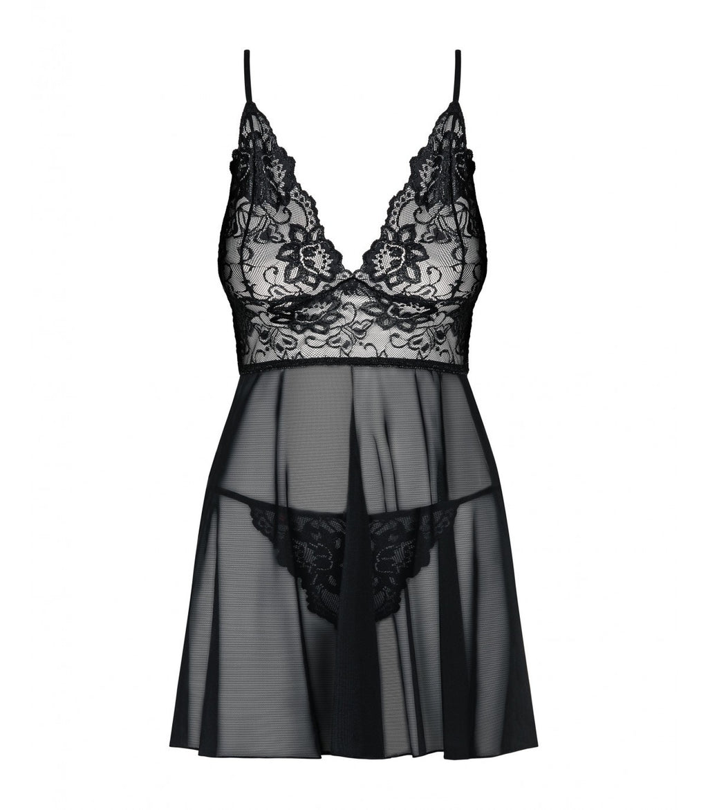 BABYDOLL E PERIZOMA IDILLIA NERO S/M